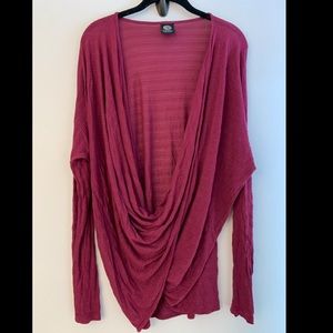 Bobeau burgundy twist front sweater
